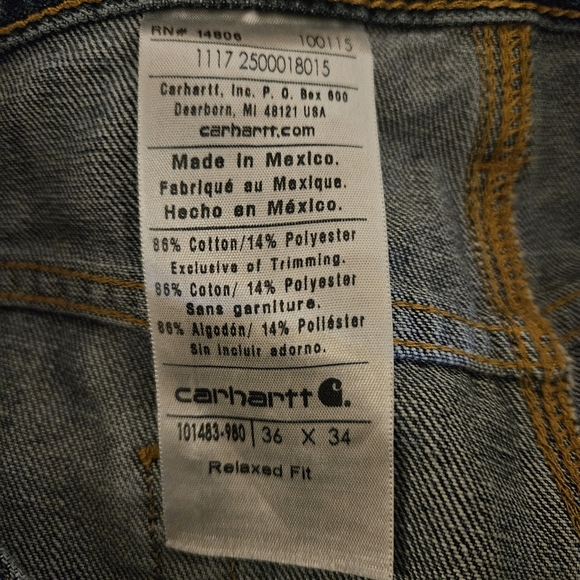 Carhartt Mens Denim Jean 36X34 - Picture 9 of 9
